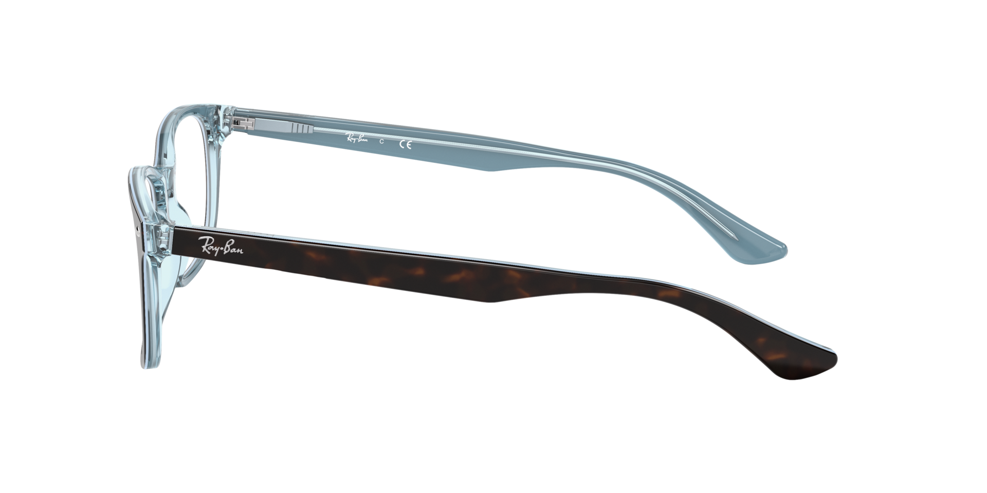 RB5375 Havana auf Hellblau AcetatEyeglass Frames von B24, Seitenansicht