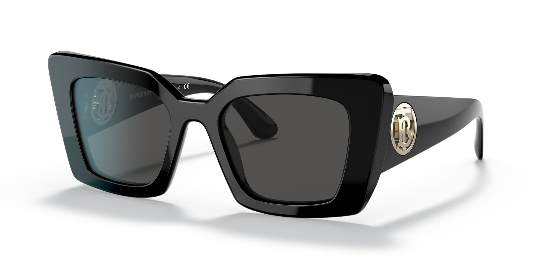 BE4344 Zwart AcetaatSunglass Frames van B24, Hoekweergave