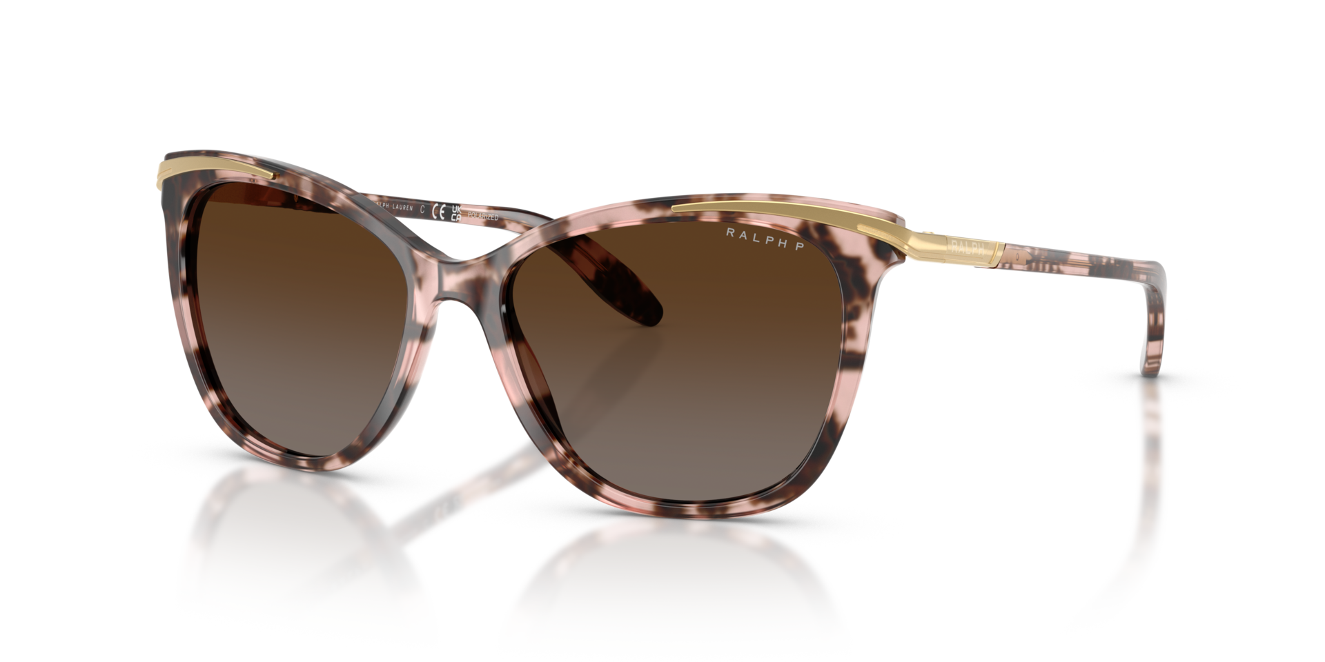 RA5203 Shiny Pink Tortoise & Gold AcetatSunglass Frames von B24, Dreiviertelansicht