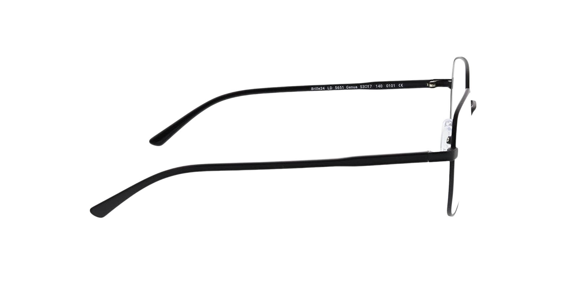 Genua Matt Black  &  Black MetallEyeglass Frames von B24, Seitenansicht