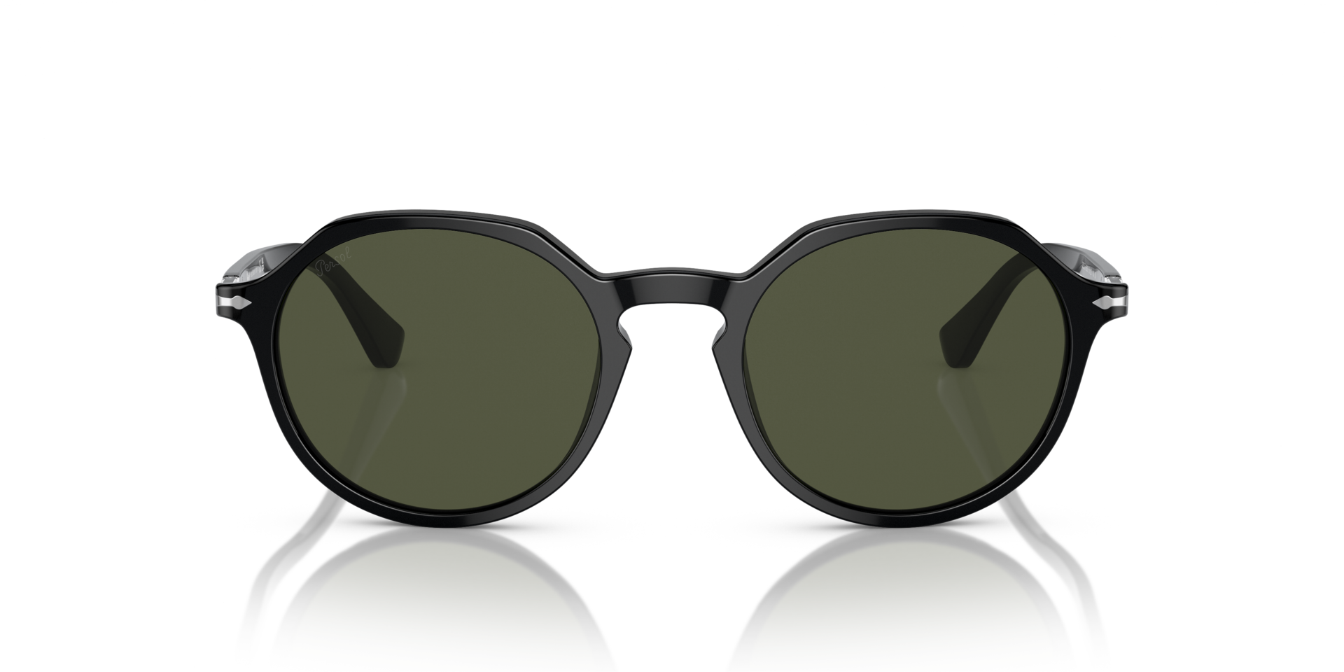 PO3255S Zwart AcetaatSunglass Frames van B24, Vooraanzicht