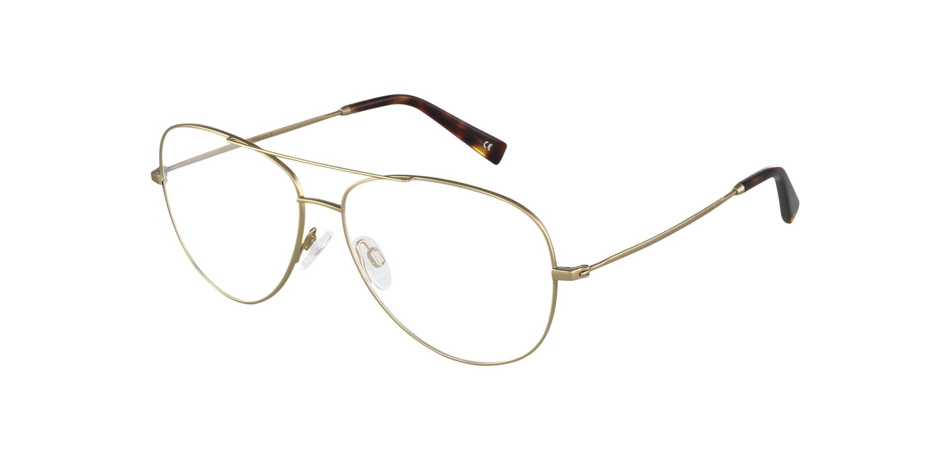Maverick Brushed Gold Titanium TitanEyeglass Frames von B24, Dreiviertelansicht