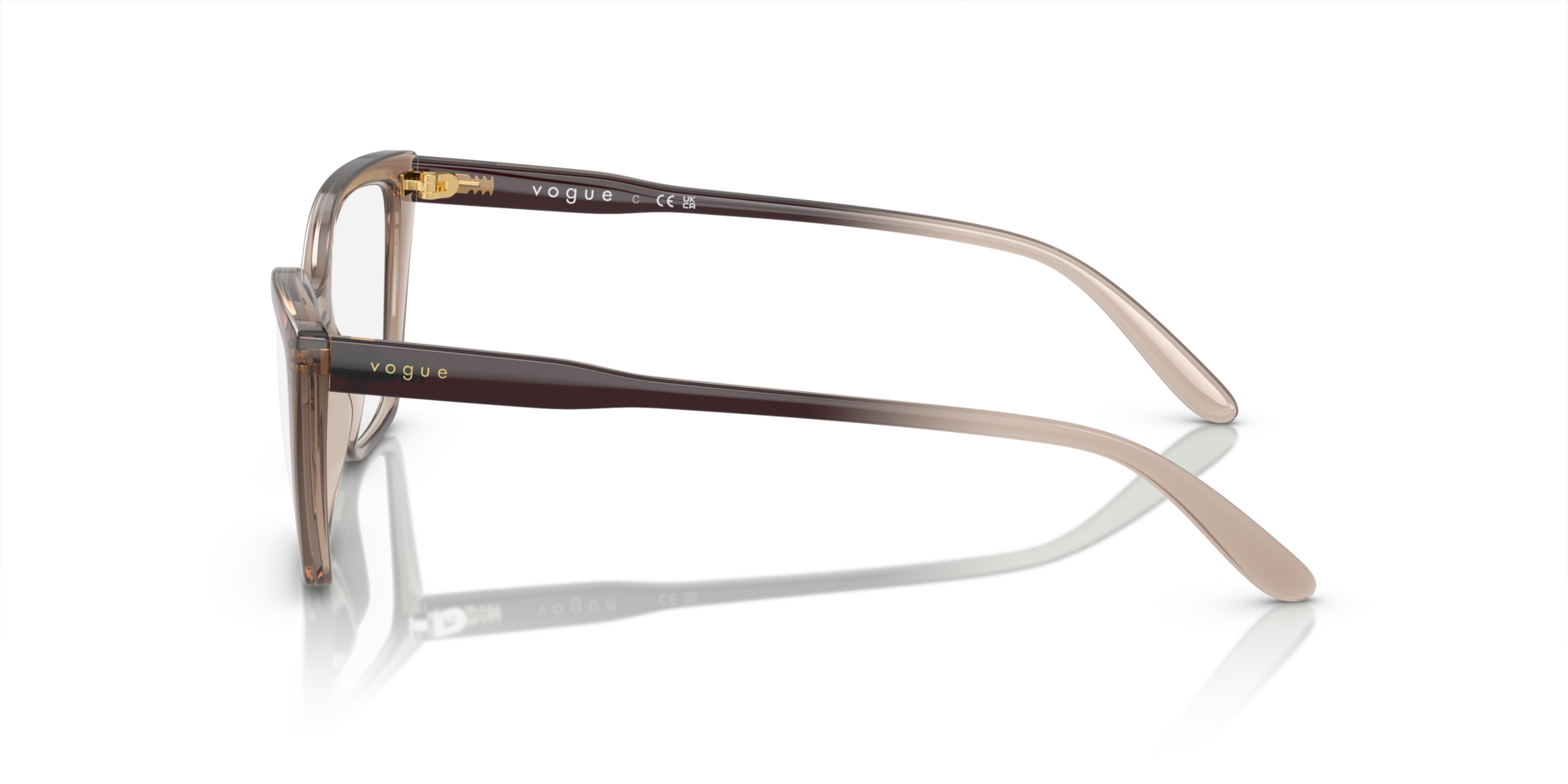 VO5519 Karamell transparent KunststoffEyeglass Frames von B24, Seitenansicht