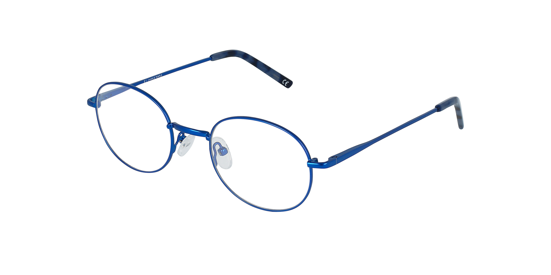 Clinton Blue Metal MetallEyeglass Frames von B24, Dreiviertelansicht