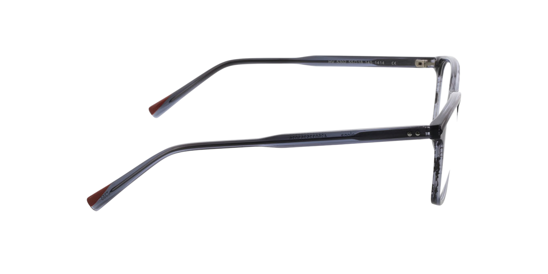 Barcelona Crystal Grey Horn AcetaatEyeglass Frames van B24, Zijaanzicht