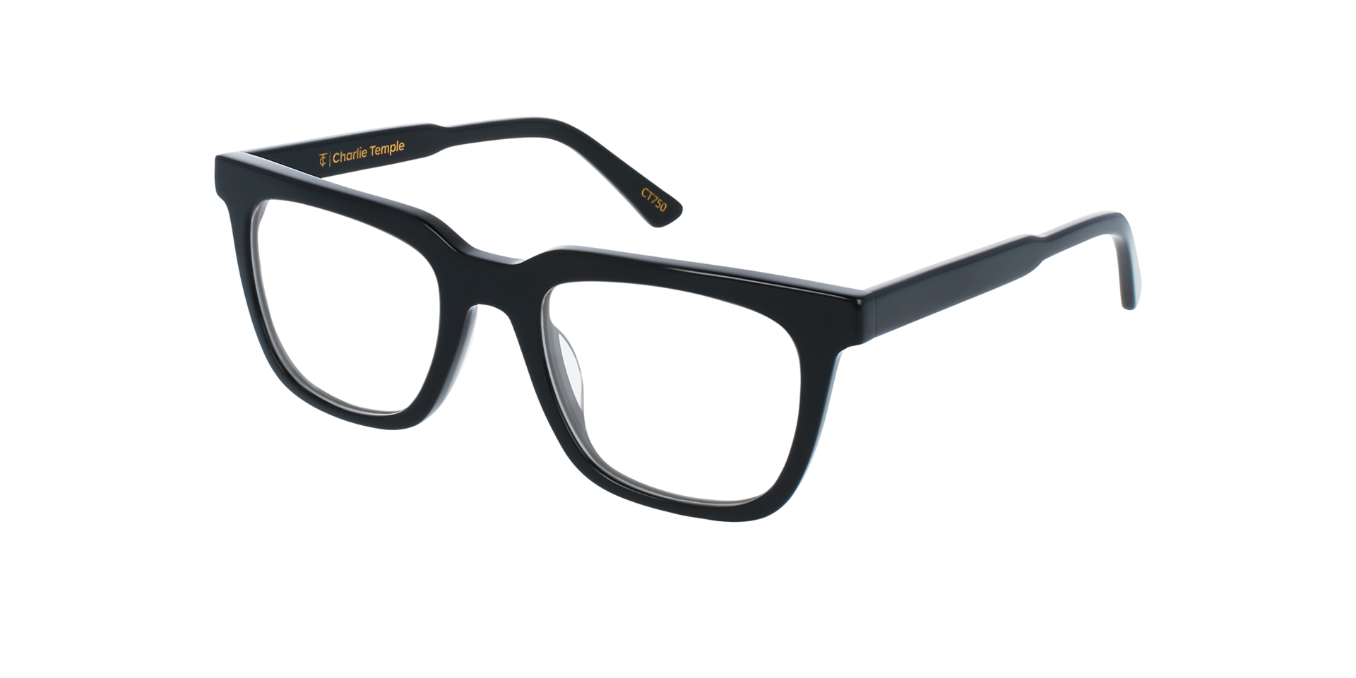 Vince Jet Black AcetatEyeglass Frames von B24, Dreiviertelansicht