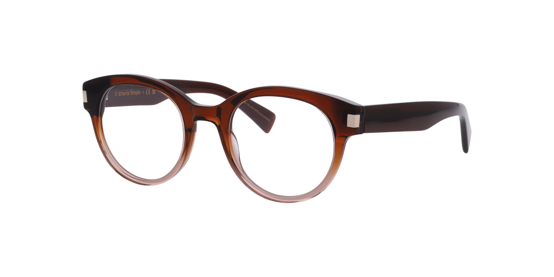 Romy Gradient Crystal Brown AcetatEyeglass Frames von B24, Dreiviertelansicht