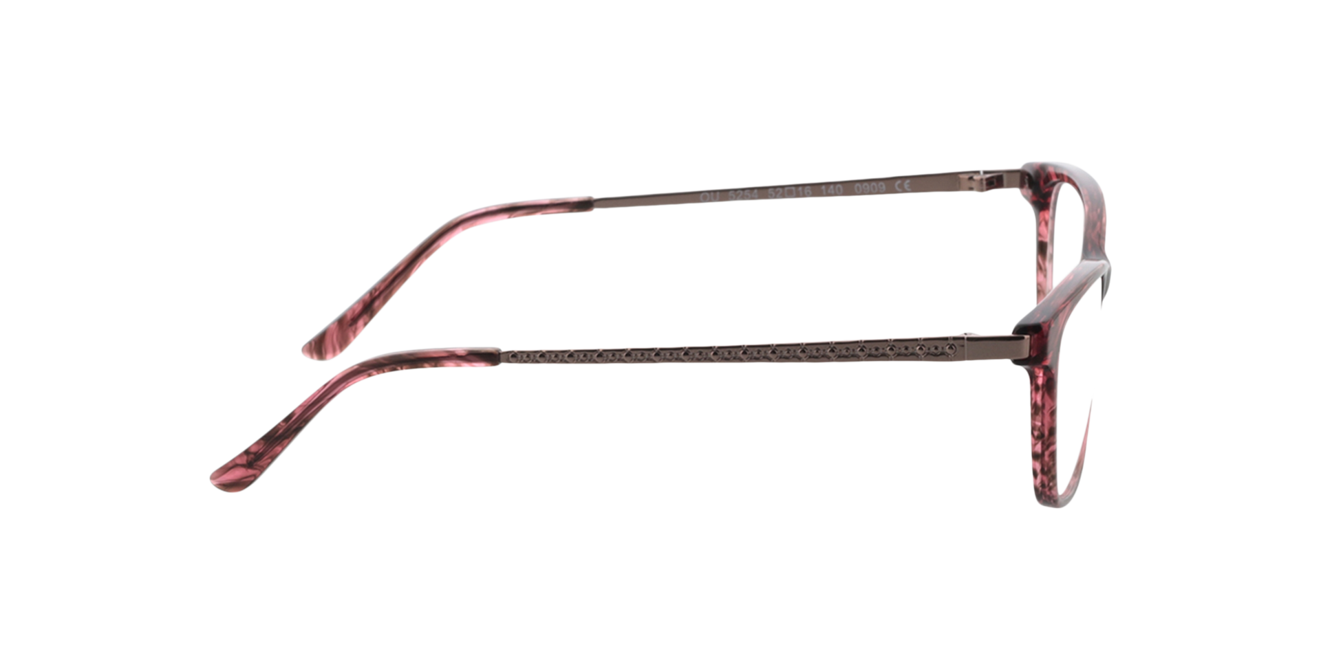 Lola Roze  &  lichtroze AcetaatEyeglass Frames van B24, Zijaanzicht