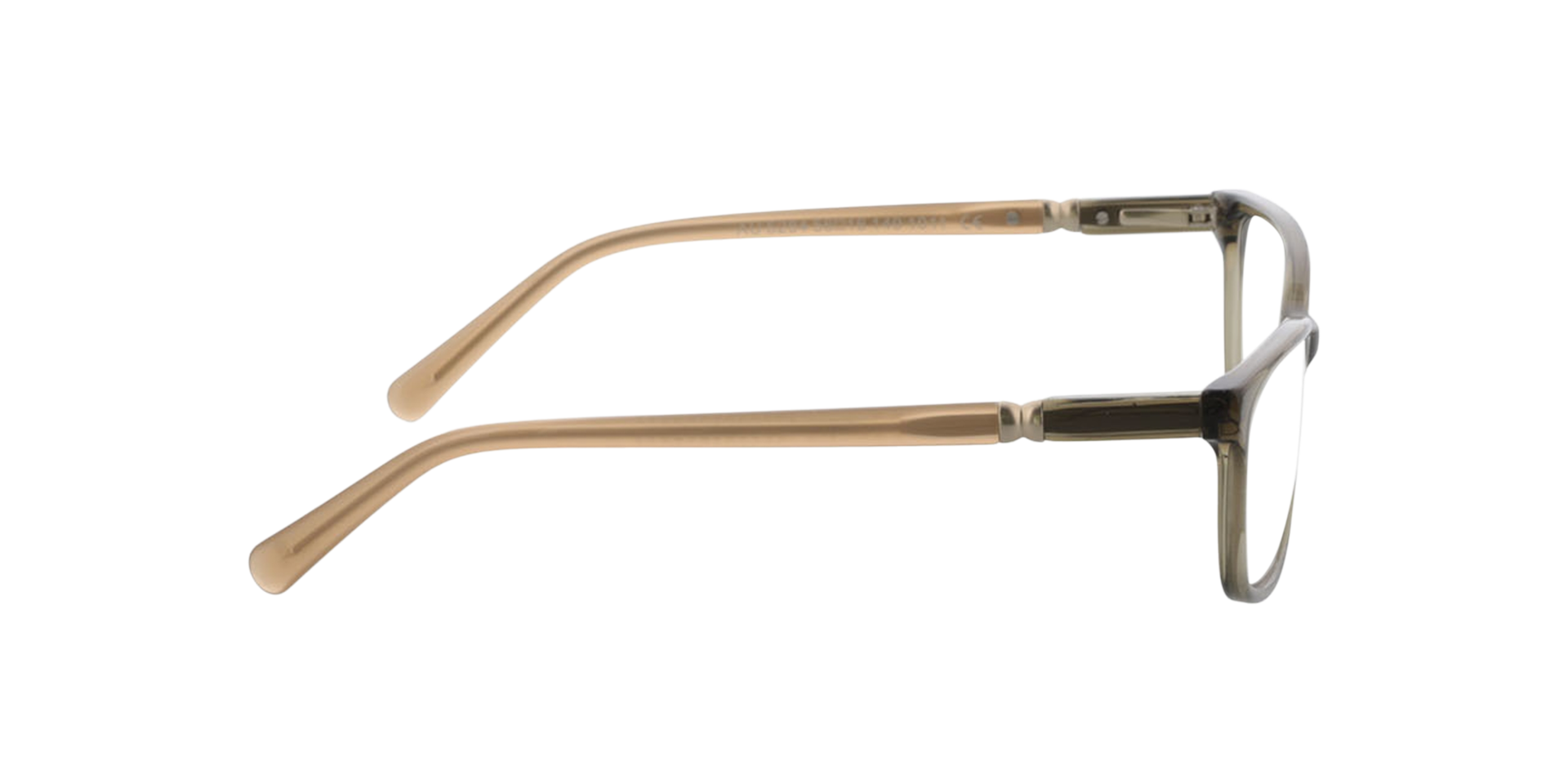 Zamora Kristal kaki  &  melkachtig beige AcetaatEyeglass Frames van B24, Zijaanzicht
