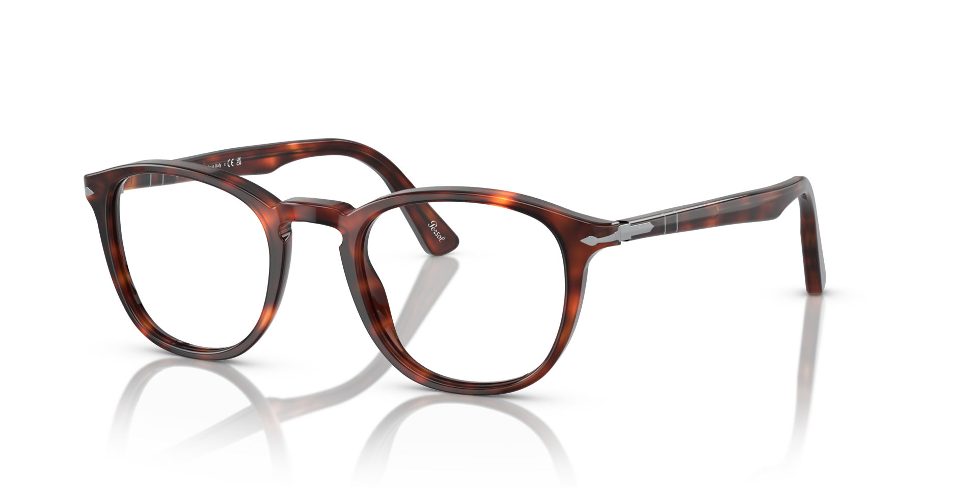 PO3143V Havana AcetatEyeglass Frames von B24, Dreiviertelansicht