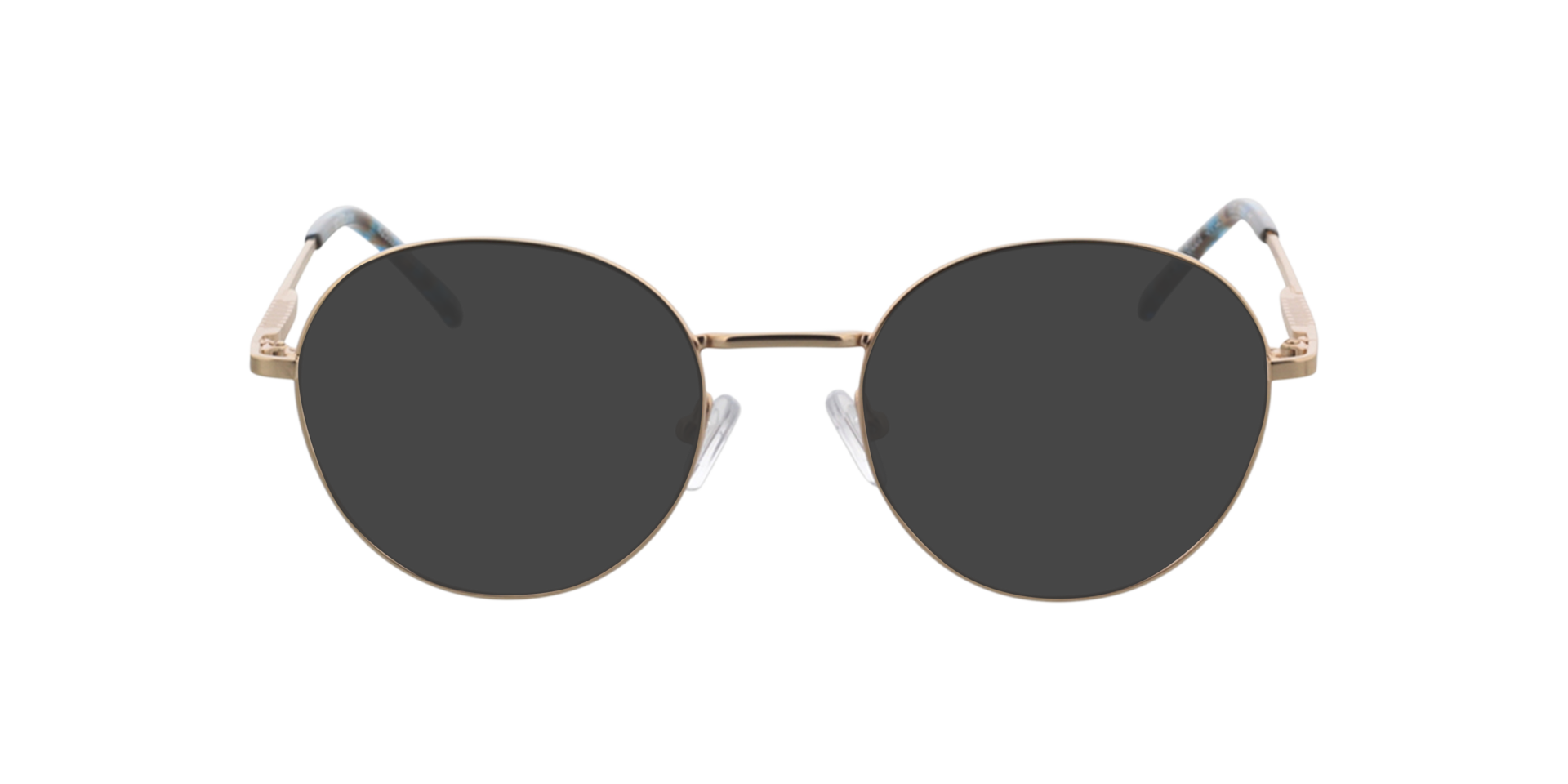 Carter Satin Gold  &  Blue Havana MetallEyeglass Frames von B24, mit getönten Gläsern