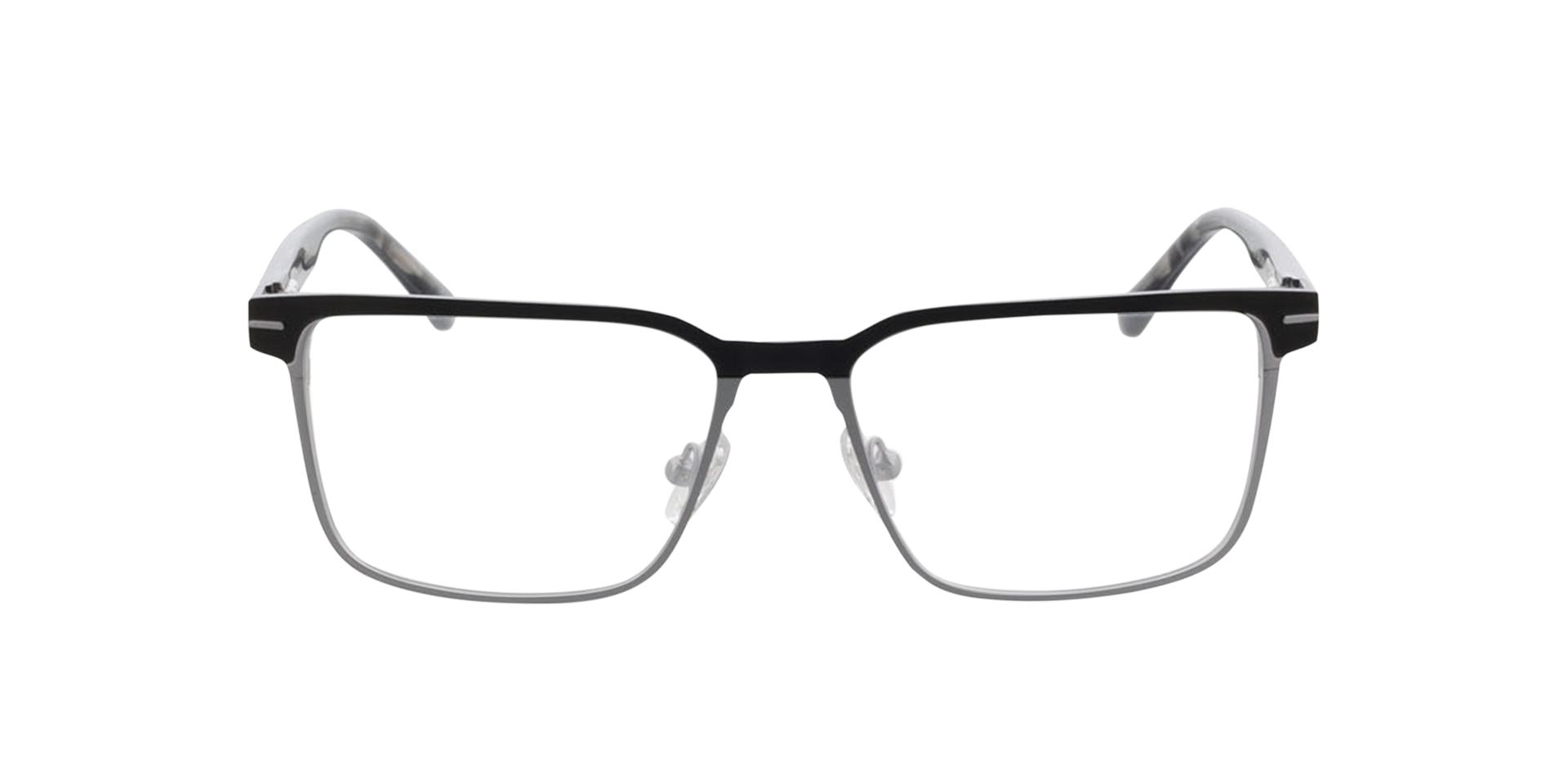Burbank Matzwart  &  mat staalgrijs MetaalSunglass Frames van B24, Vooraanzicht