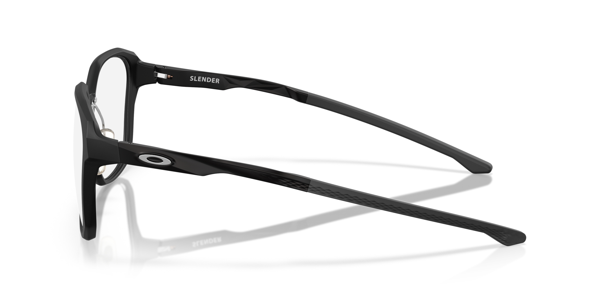 Slender Schwarz satiniert KunststoffEyeglass Frames von B24, Seitenansicht
