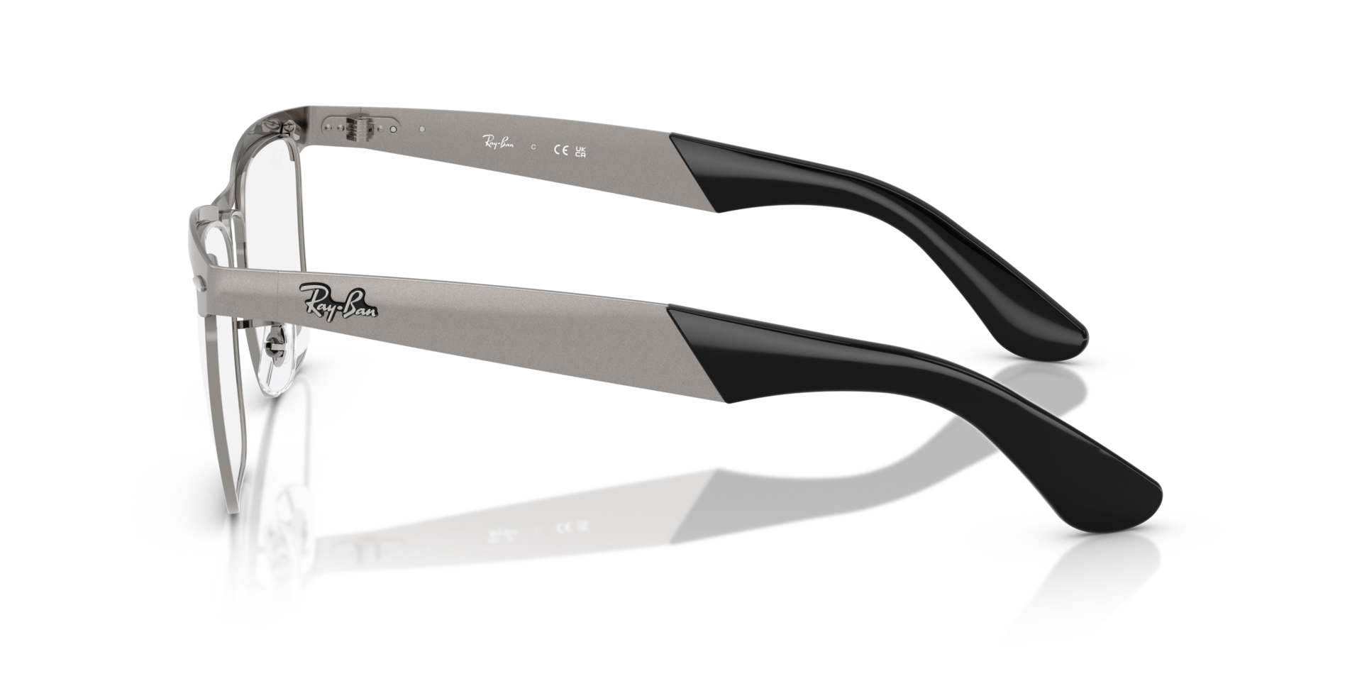 RB3875V Sandblasted Gunmetal MetallEyeglass Frames von B24, Seitenansicht
