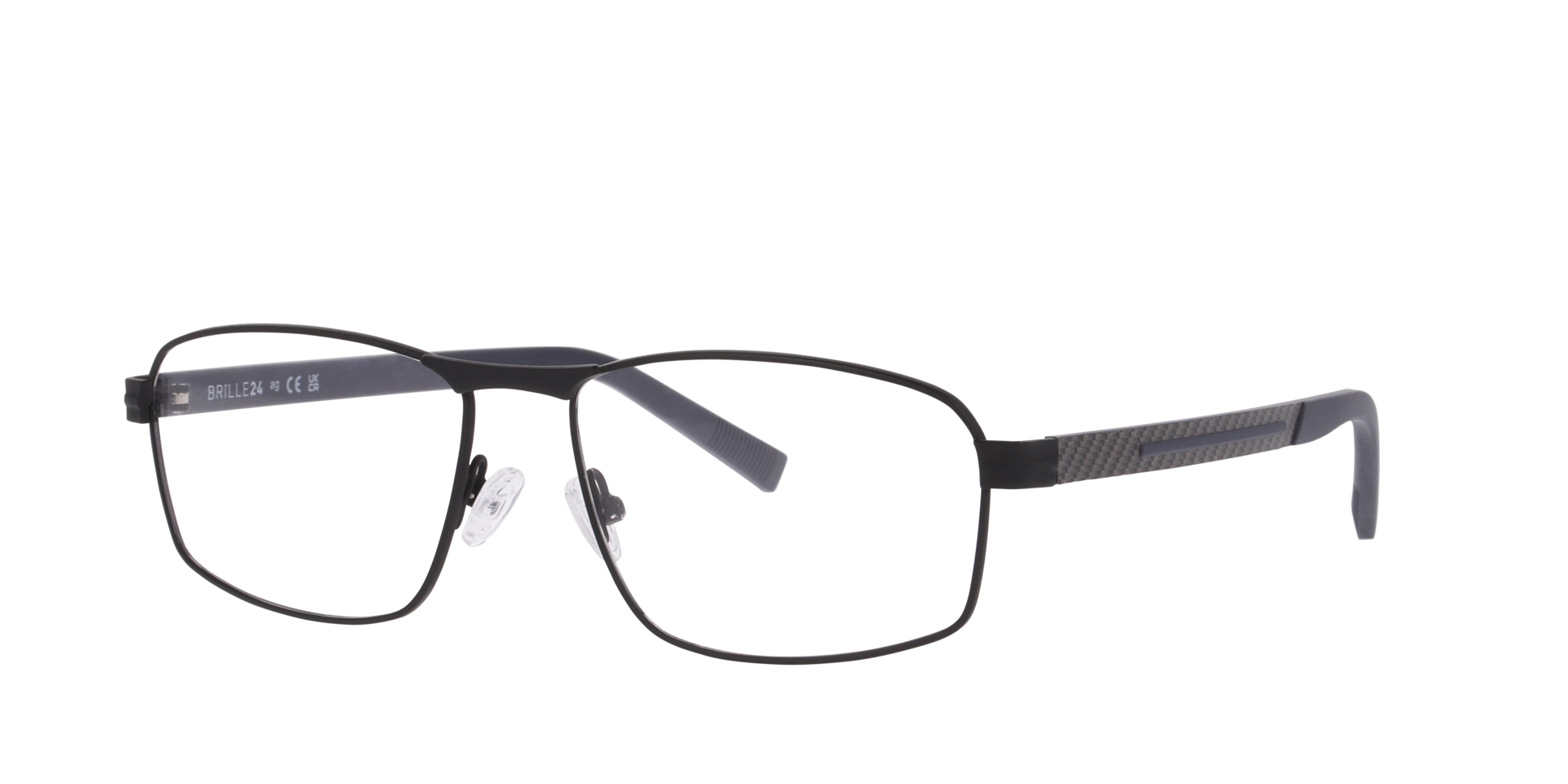 Baltimore Zwart MetaalEyeglass Frames van B24, Hoekweergave