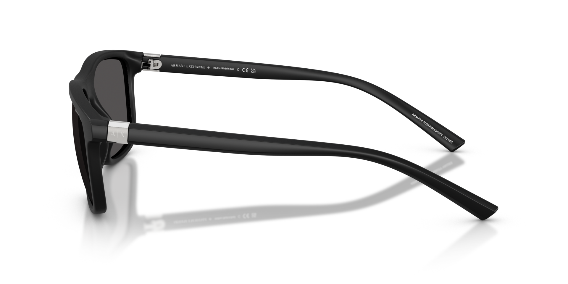 AX4167SU Matzwart KunststofSunglass Frames van B24, Zijaanzicht