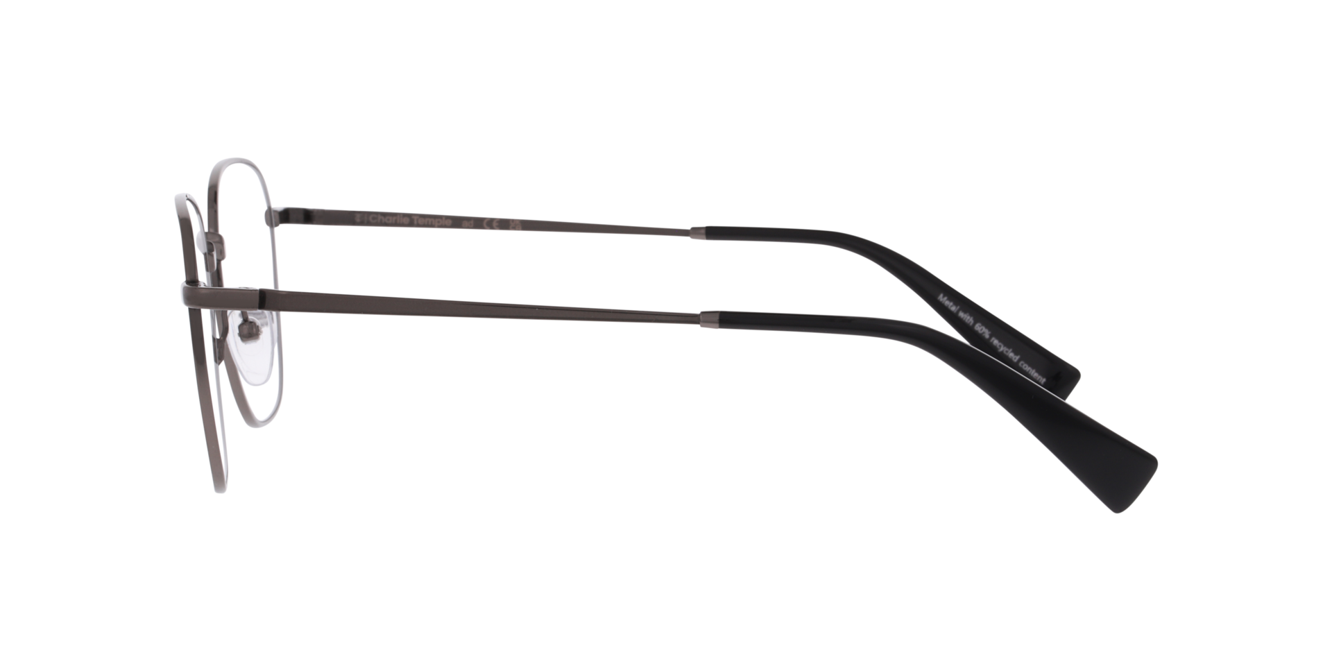 Sandro Gunmetal MetallEyeglass Frames von B24, Seitenansicht