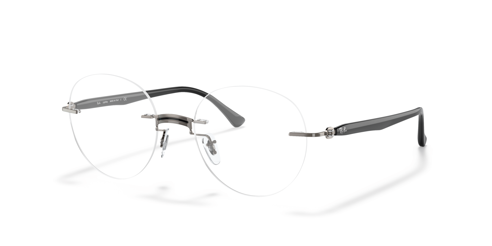 RB8768 Black On Gunmetal TitanEyeglass Frames von B24, Dreiviertelansicht
