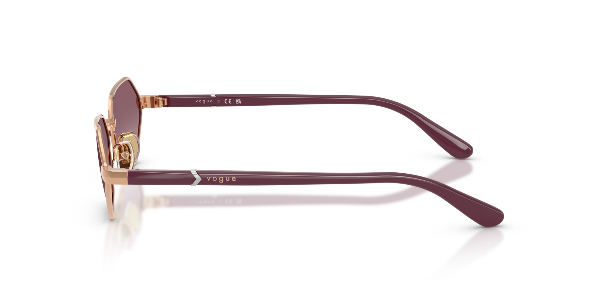 VO4349S Rotgold MetallSunglass Frames von B24, Seitenansicht
