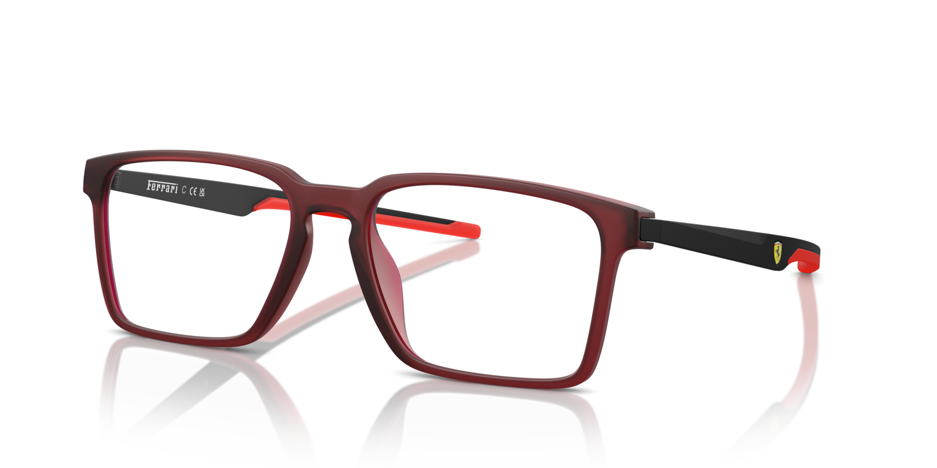FZ8005U Transparent Red Matte KunststoffEyeglass Frames von B24, Dreiviertelansicht
