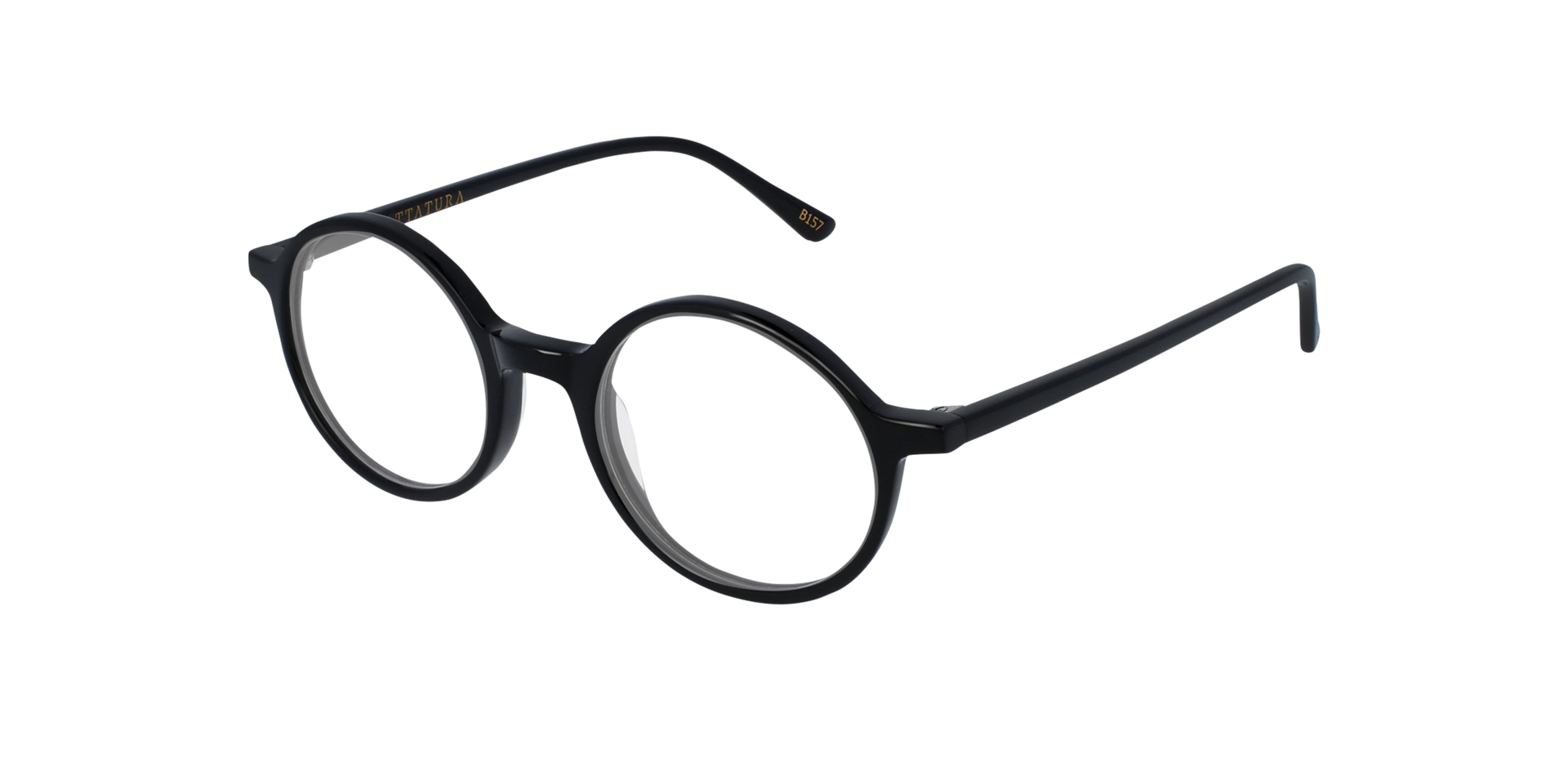 Benedict Jet Black AcetatEyeglass Frames von B24, Dreiviertelansicht