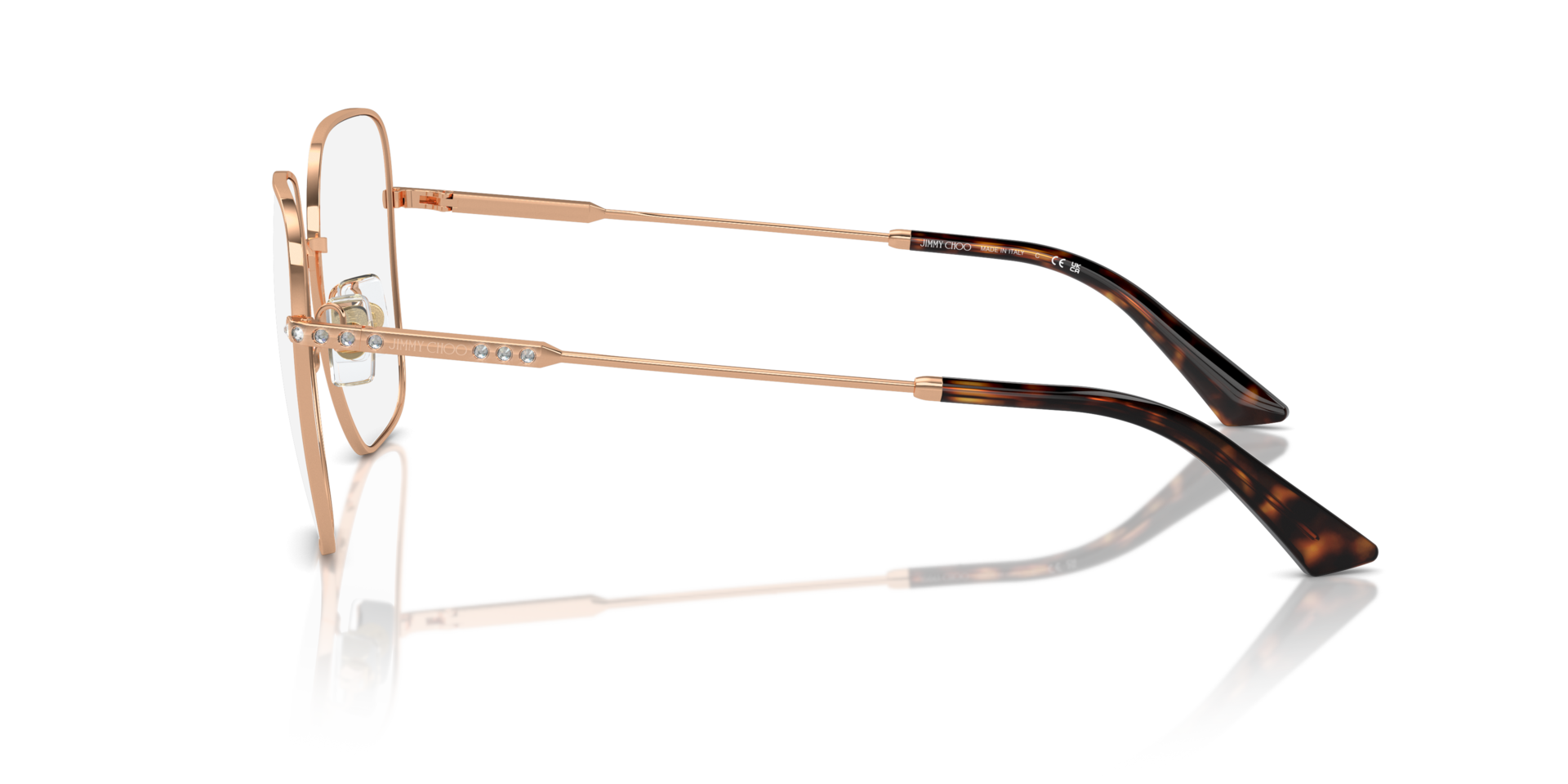 JC2001B Rotgold MetallEyeglass Frames von B24, Seitenansicht