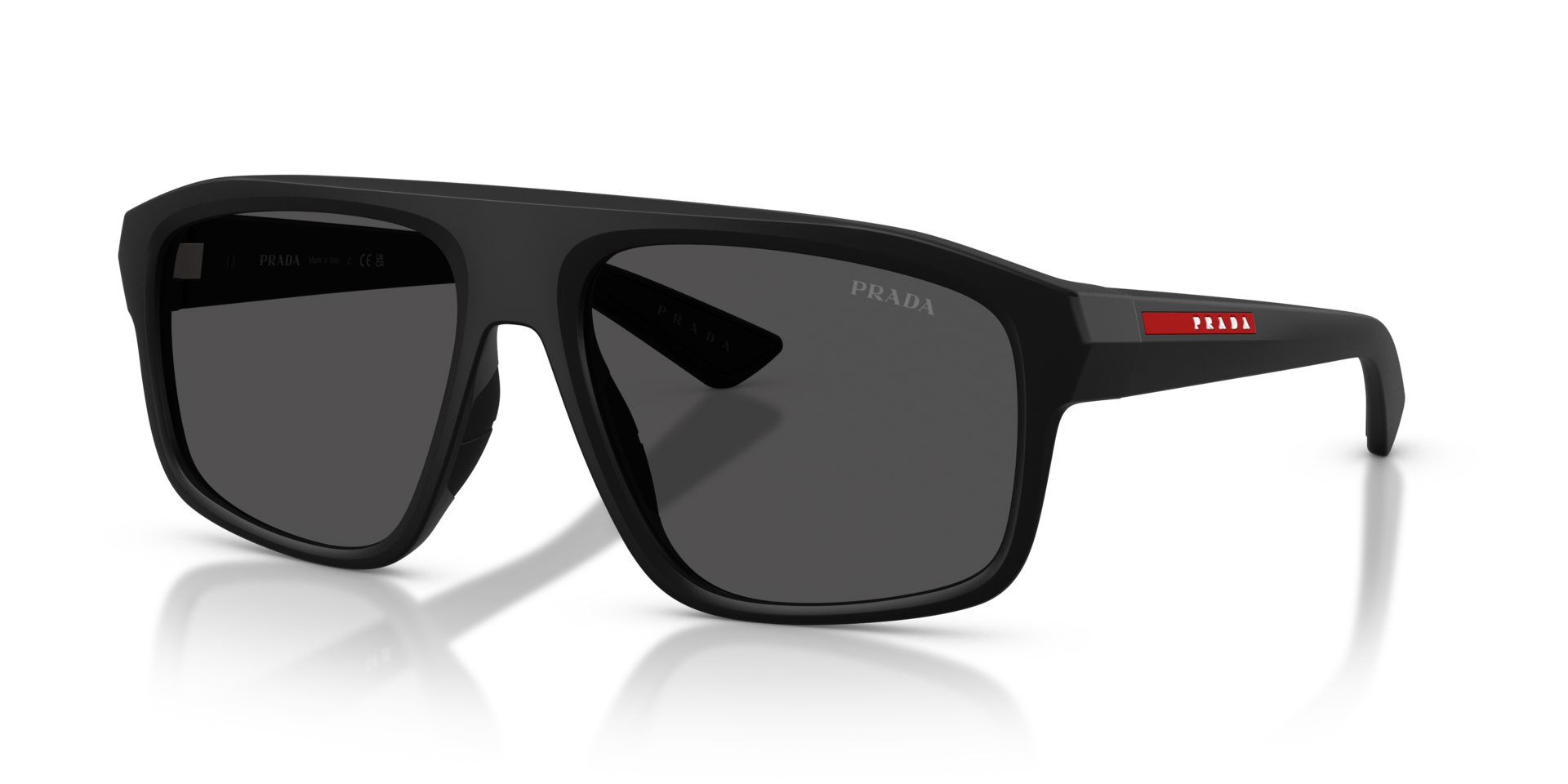 PS B02S Matzwart KunststofSunglass Frames van B24, Hoekweergave