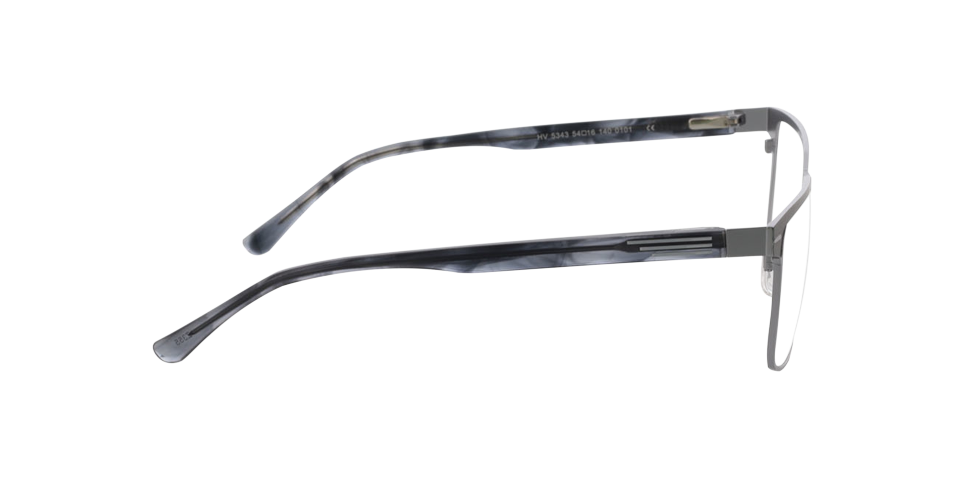 Burbank Matzwart  &  mat staalgrijs MetaalSunglass Frames van B24, Zijaanzicht