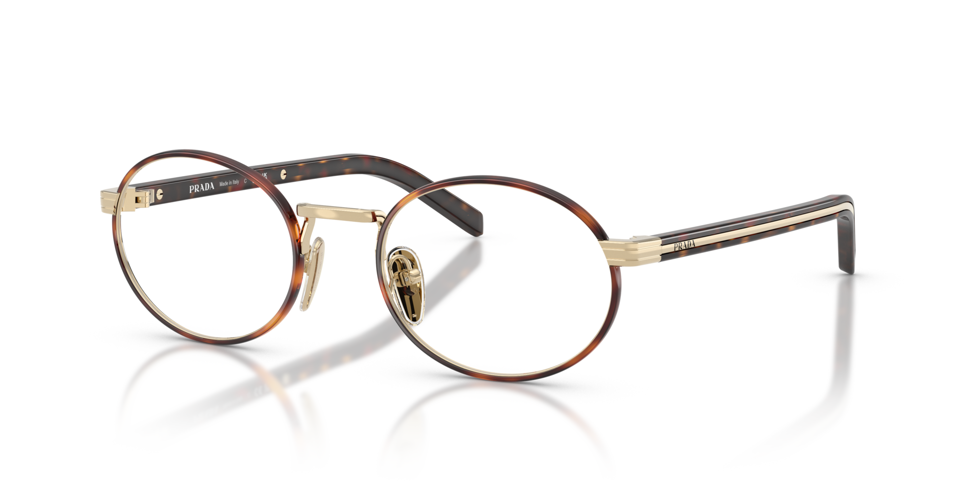 PR B55V Pale Gold & Root Tortoise MetaalEyeglass Frames van B24, Hoekweergave