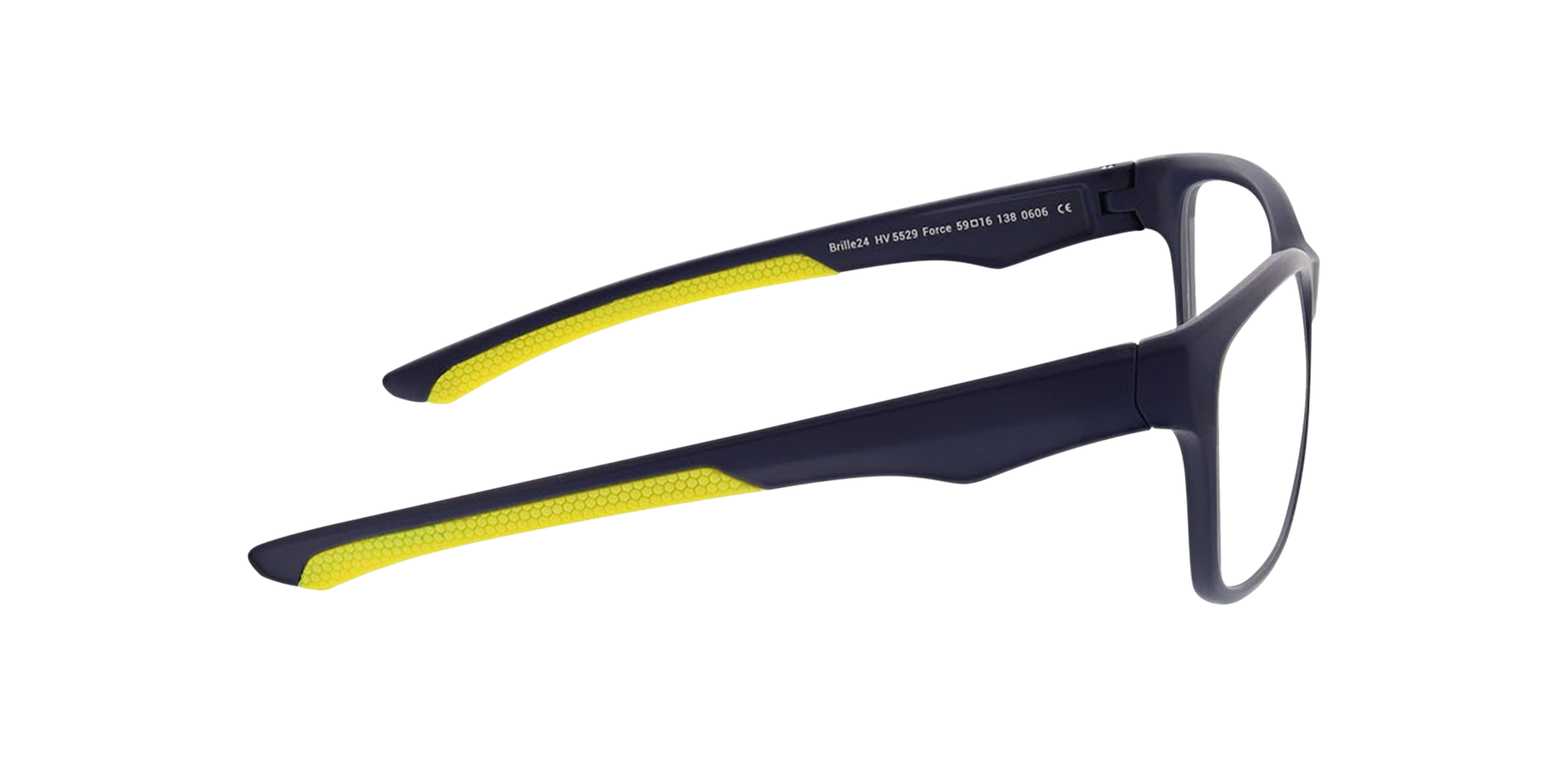 Force Matblauw  &  geel KunststofEyeglass Frames van B24, Zijaanzicht