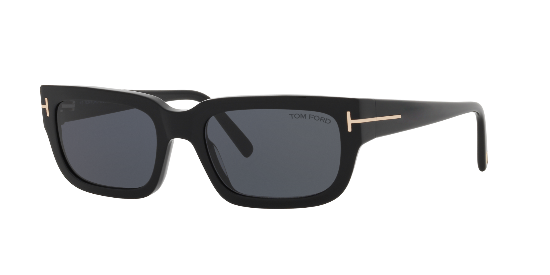 Ezra Glänzendes Schwarz AcetatSunglass Frames von B24, Dreiviertelansicht