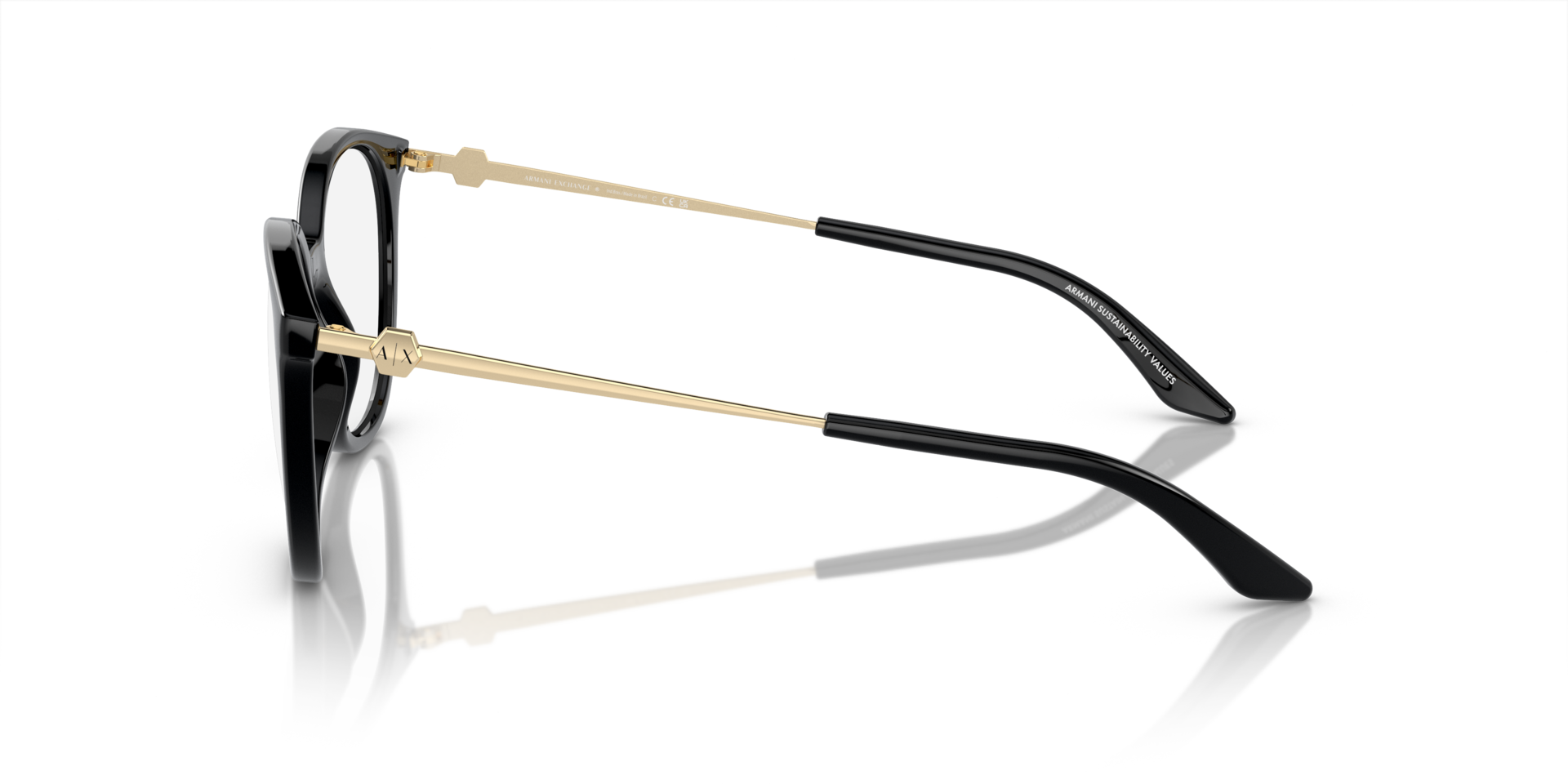 AX3109 Glanzend zwart KunststofEyeglass Frames van B24, Zijaanzicht