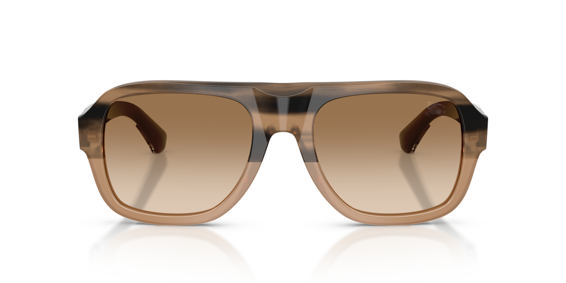 BE4478 Striped Beige AcetaatSunglass Frames van B24, Vooraanzicht
