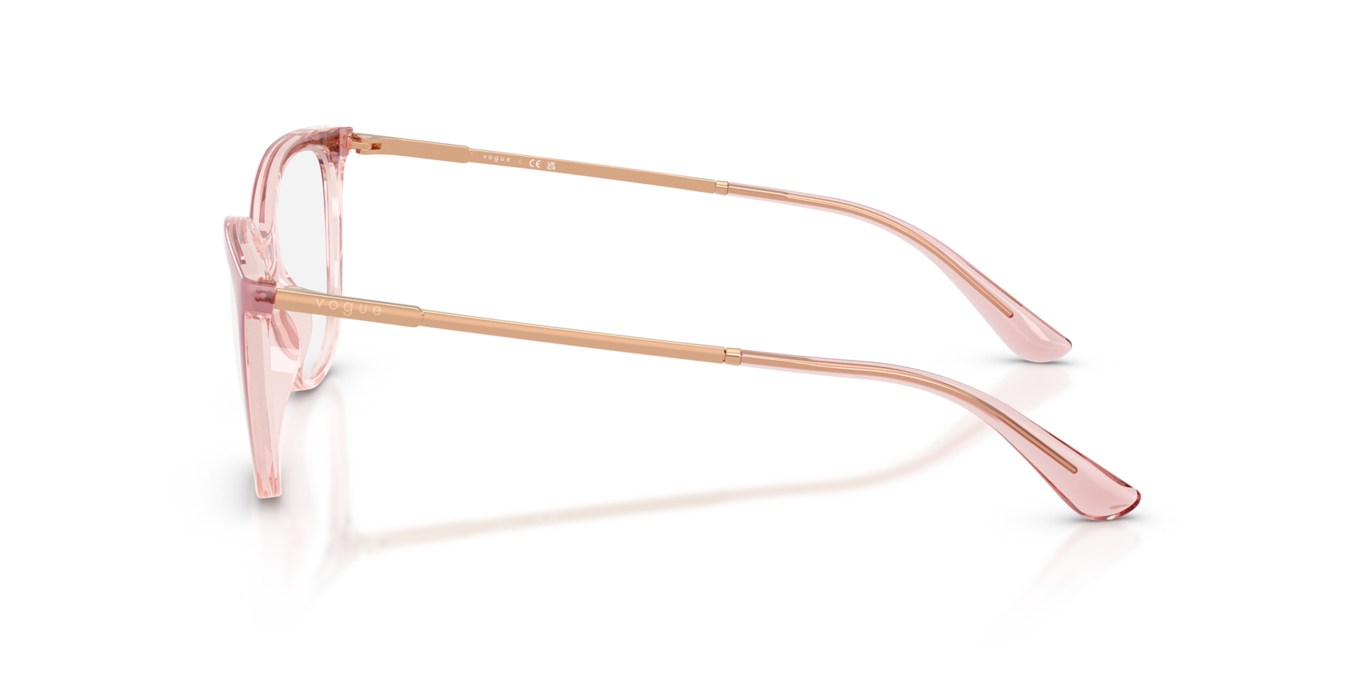 VO5673 Gradient Pink & Transparent Pink KunststofEyeglass Frames van B24, Zijaanzicht