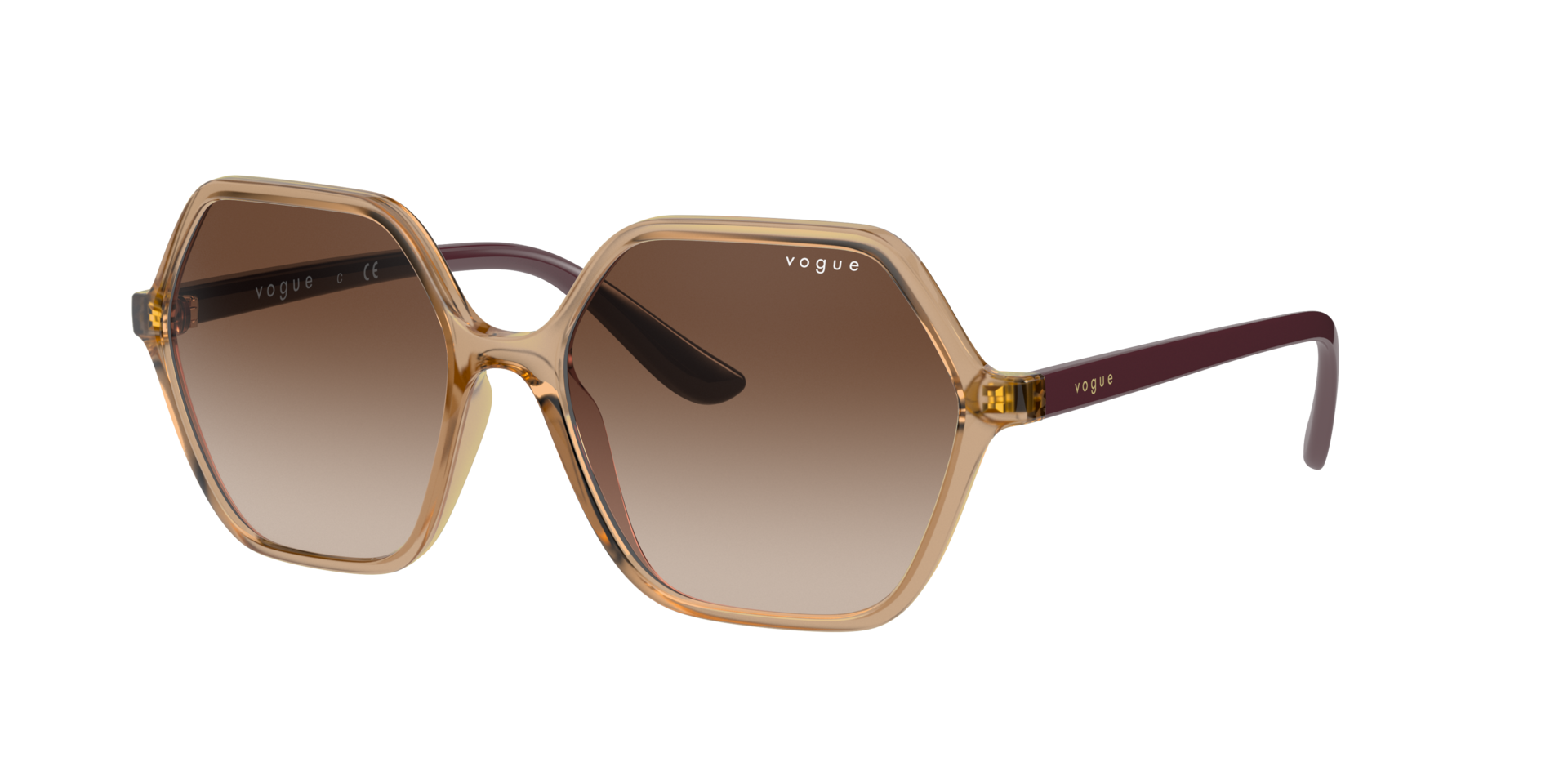VO5361S Karamell transparent KunststoffSunglass Frames von B24, Dreiviertelansicht