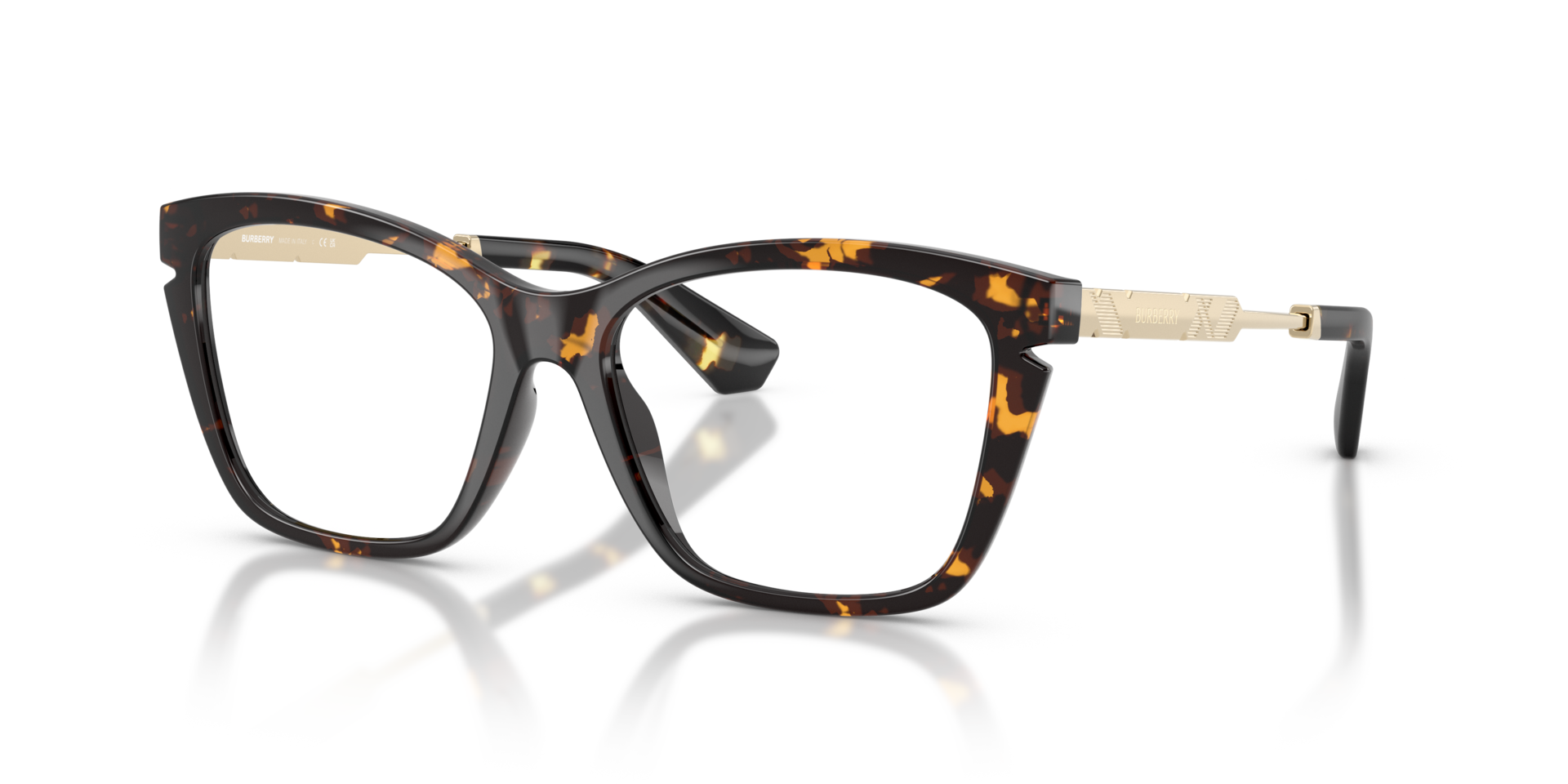 BE2427U Yellow Havana KunststoffEyeglass Frames von B24, Dreiviertelansicht