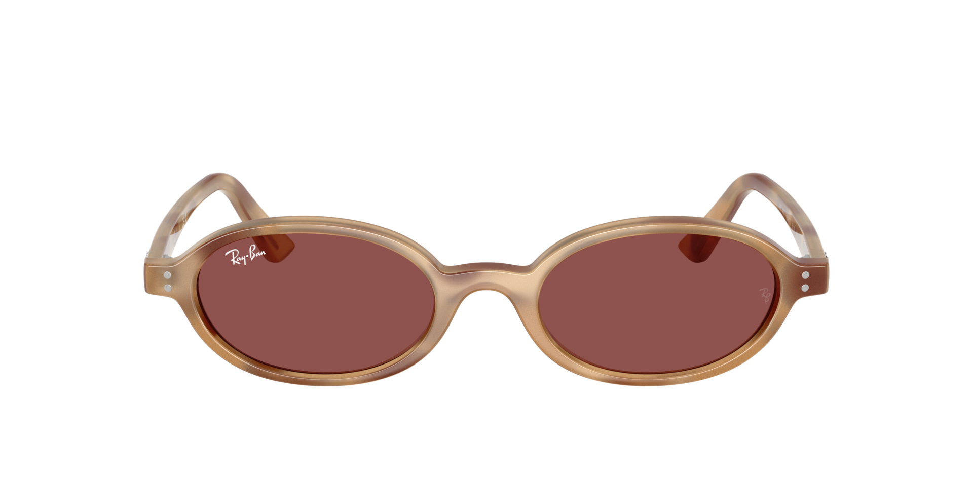 RB4472 Cream Havana KunststofSunglass Frames van B24, met getinte lenzen
