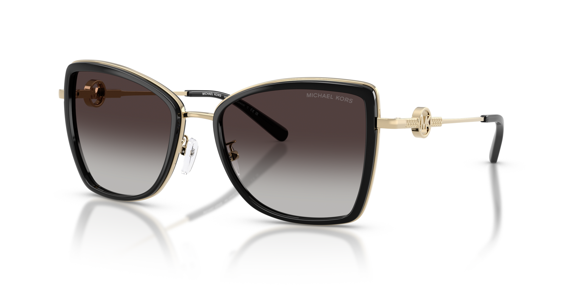 MK1067B Hellgold & Schwarz MetallSunglass Frames von B24, Dreiviertelansicht