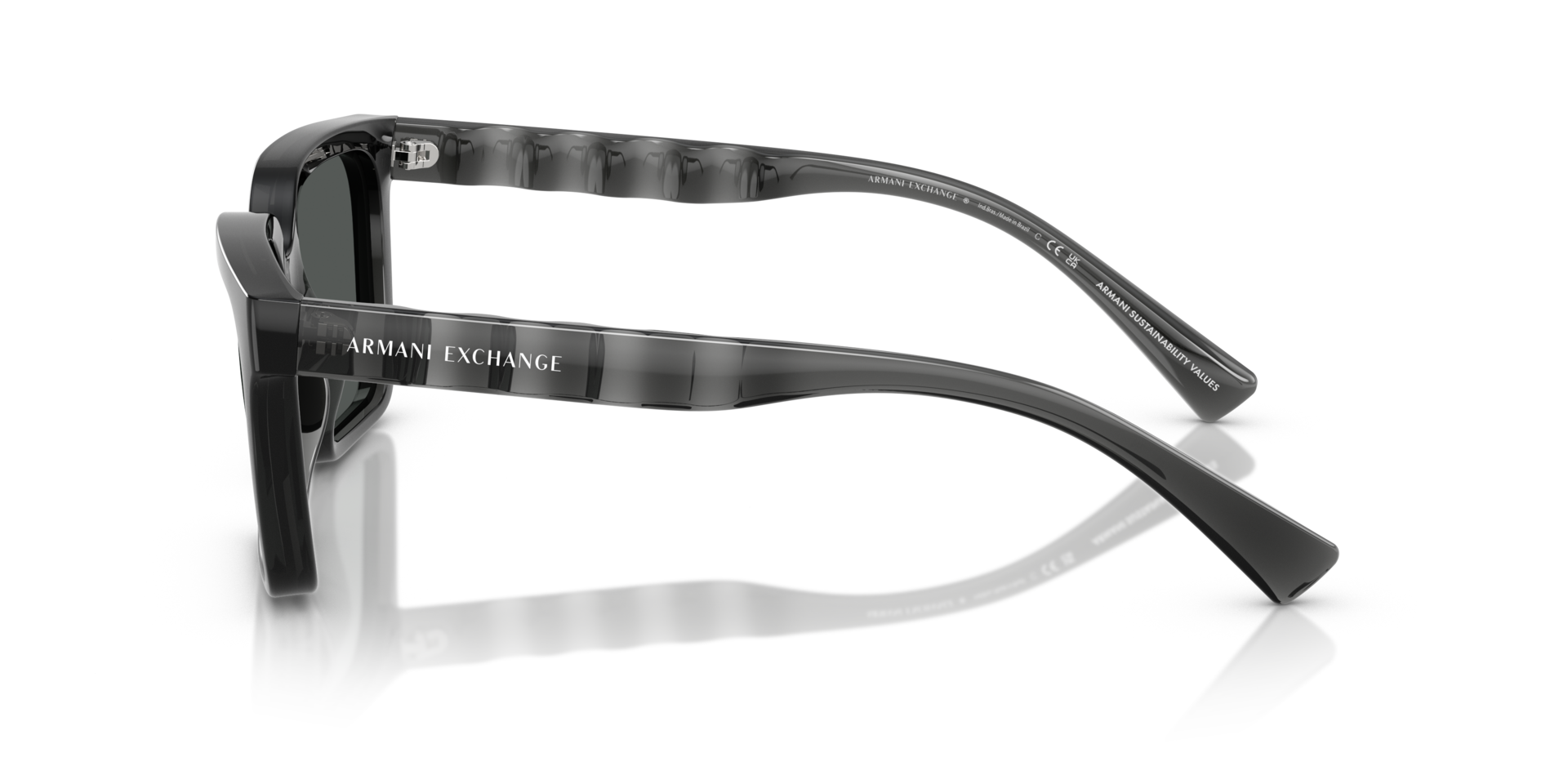 AX4147S Glanzend Transparant Grijs KunststofSunglass Frames van B24, Zijaanzicht