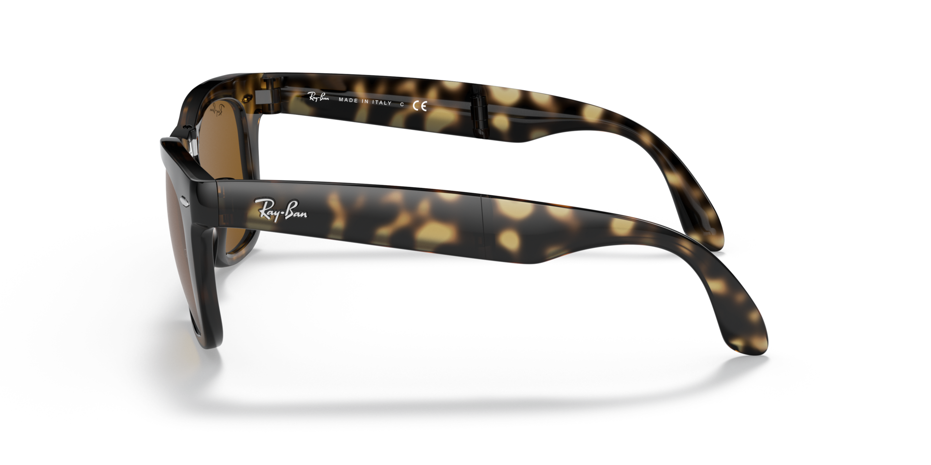 Wayfarer Folding Classic Hellhavana KunststoffSunglass Frames von B24, Seitenansicht
