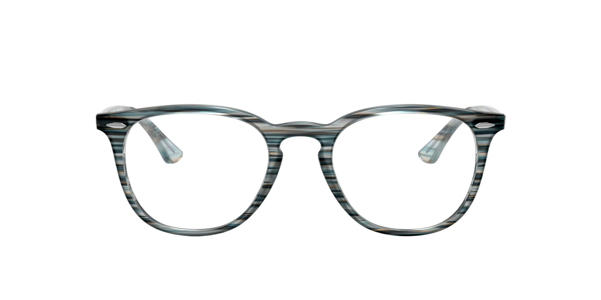 RB7159 Blau Grau gestreift KunststoffEyeglass Frames von B24, Vorderansicht