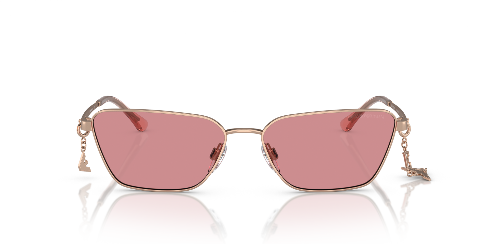 EA2141 Glanzend Roségoud MetaalSunglass Frames van B24, Vooraanzicht