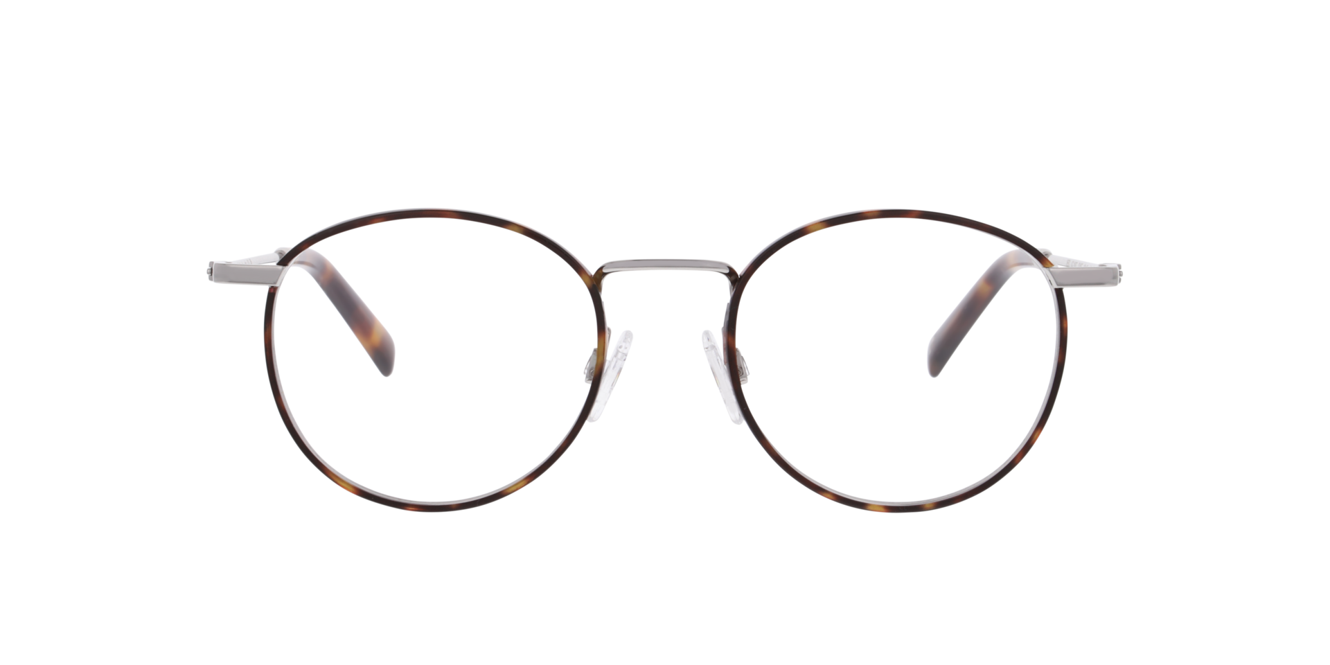 Duke Havana On Silver TitaanEyeglass Frames van B24, Vooraanzicht