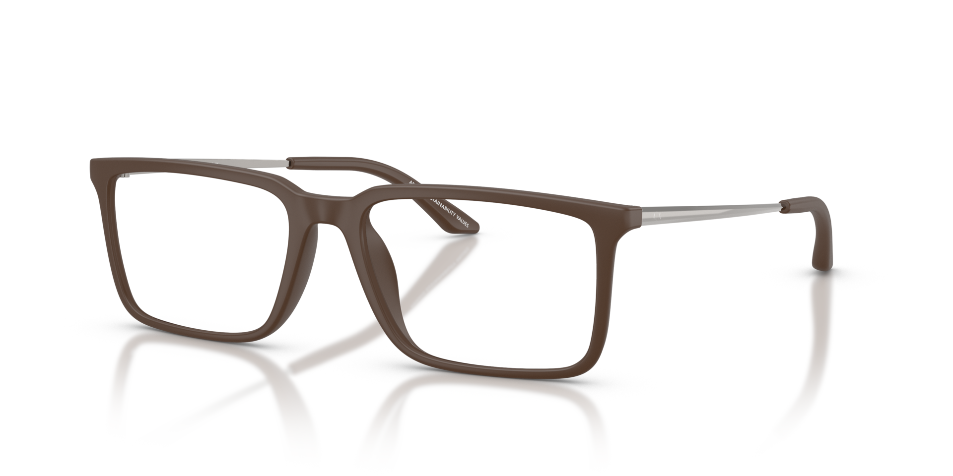 AX3141U Matbruin KunststofEyeglass Frames van B24, Hoekweergave