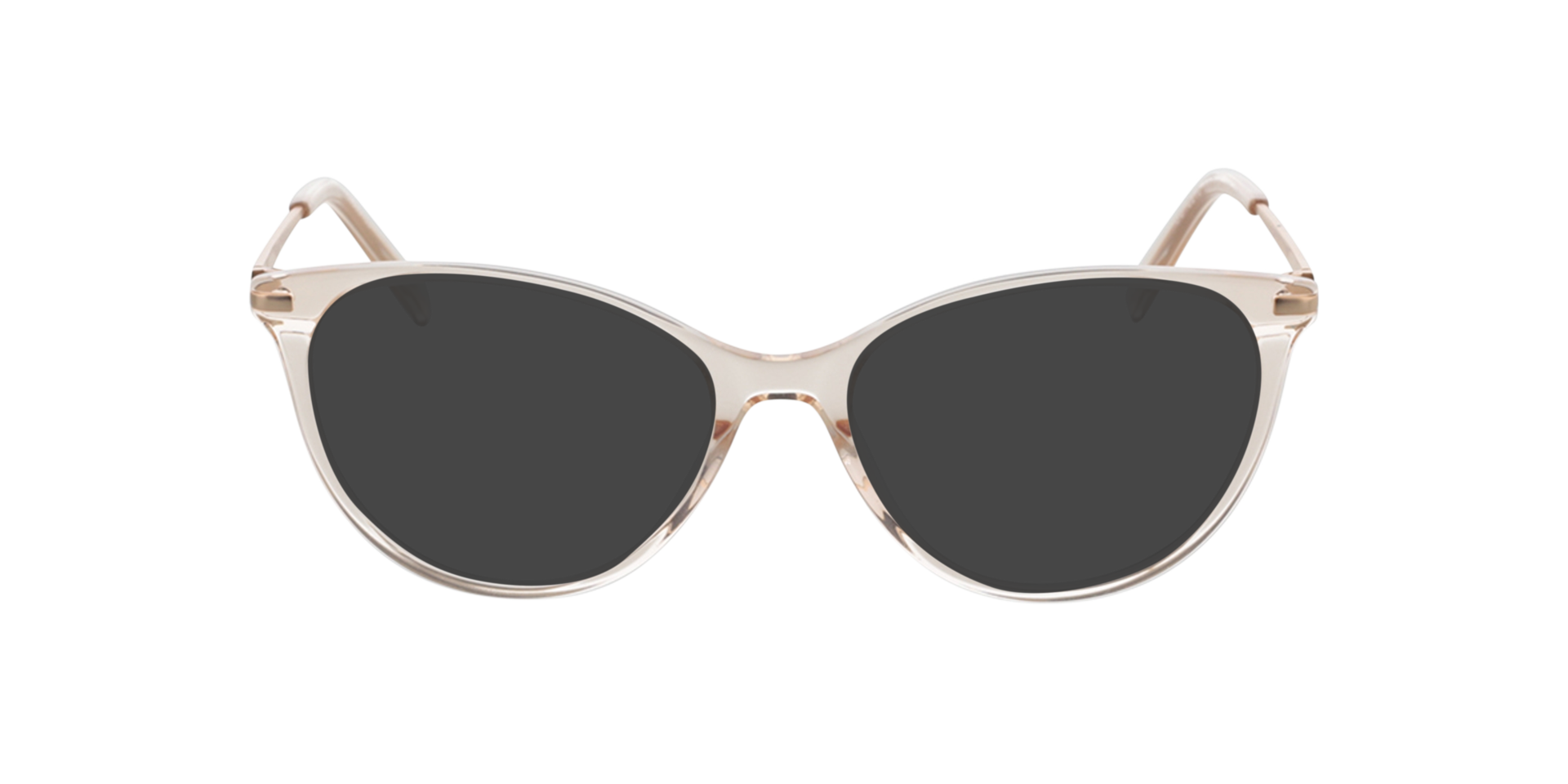 Lauren Kristal nude  &  satijn goud AcetaatEyeglass Frames van B24, met getinte lenzen