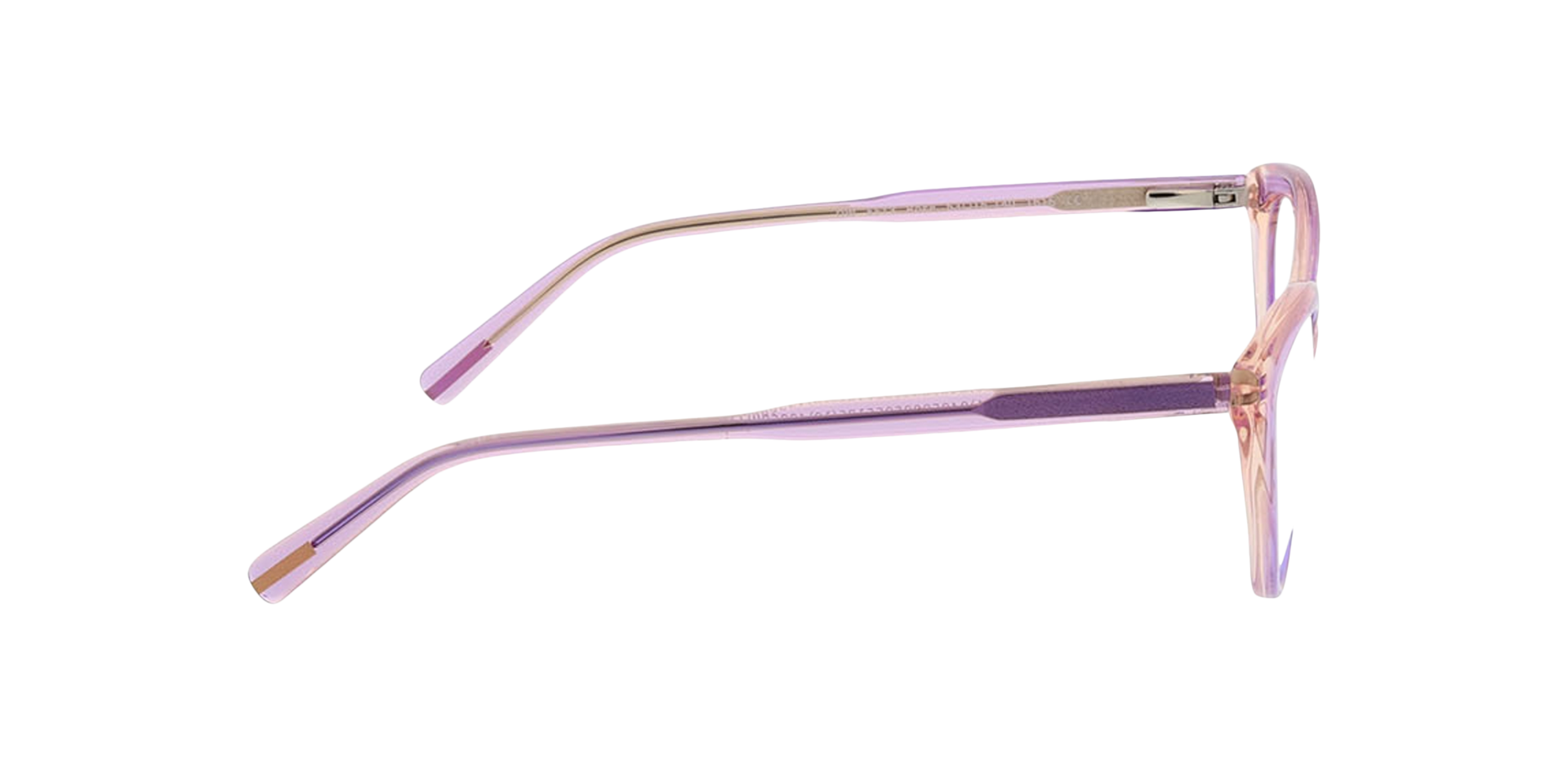 Rose Tweelaags paars  &  perzik AcetaatEyeglass Frames van B24, Zijaanzicht