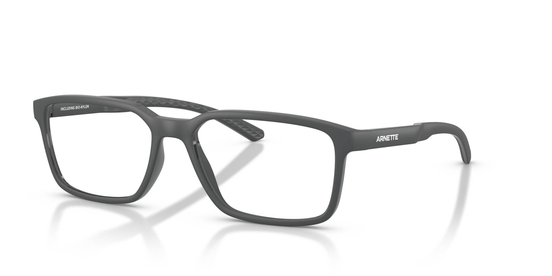 AN7293 Dark Grey Matte Inside Outside KunststoffEyeglass Frames von B24, Dreiviertelansicht
