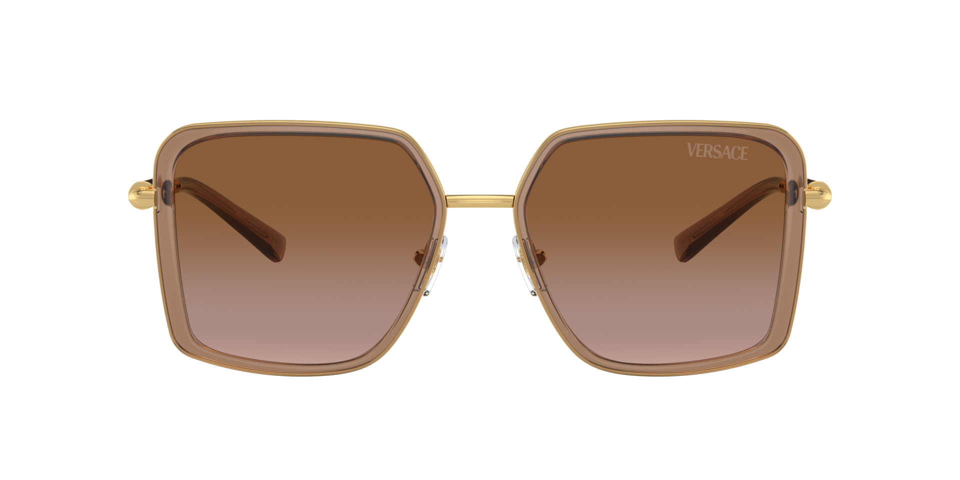 VE2261 Bruin transparant MetaalSunglass Frames van B24, met getinte lenzen