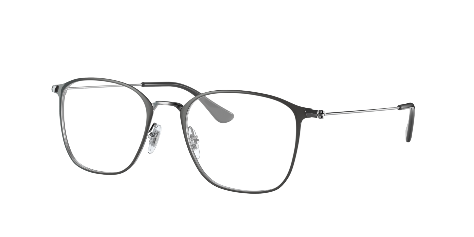 RB6466 Grau auf Gunmetal MetallEyeglass Frames von B24, Dreiviertelansicht