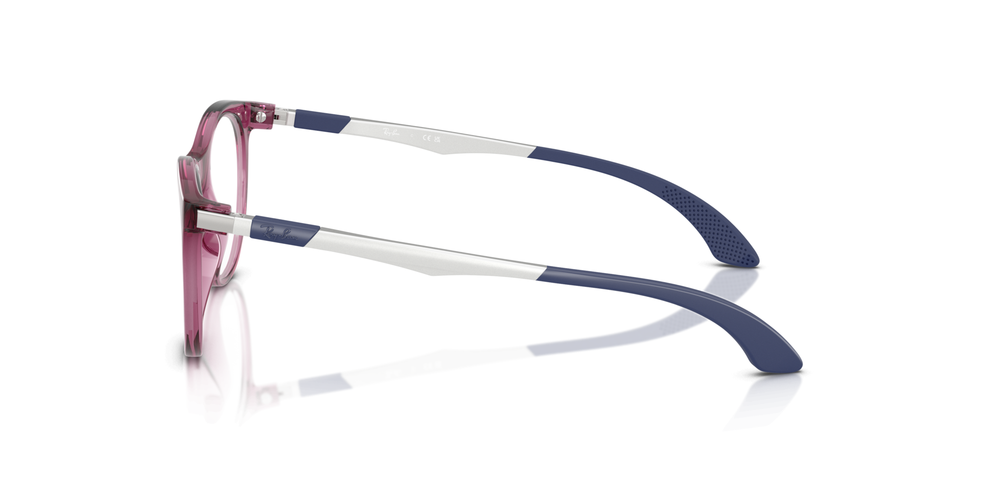 RB9082V Violett transparent KunststoffEyeglass Frames von B24, Seitenansicht